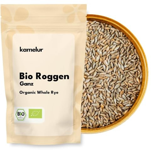 Kamelur Bio Roggen ganzes Korn (500g), Roggenkoerner, hochwertiges Bio Getreide aus Deutschland