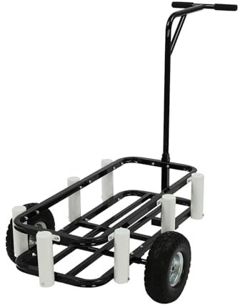 biniliubi Chariot Plage Pliable Transport roulettes Tout Terrain PoignéE RéGlable De Jardin à Main BâChe Amovible Grilles Remorque Charette Pliante D’ExtéRieur Jardinage Outils Roues Puissantes