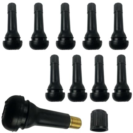CGEAMDY 10 Stück Gummiventil Snap-In Ventil Sensor, Auto Reifenventilschäfte Kurz Gummi Reifen Tubeless Snap-In Vavle, Reifenventilschaft Kurzes Gummiventil(TR413)