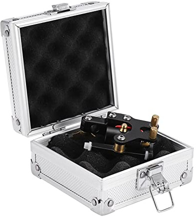 Aluminium Tattoo Machine Koffer, Tragbar Tattoo Ausrüstung Tragetasche mit Schloss und Schwamm für Make-up-Werkzeuge, Schmuck