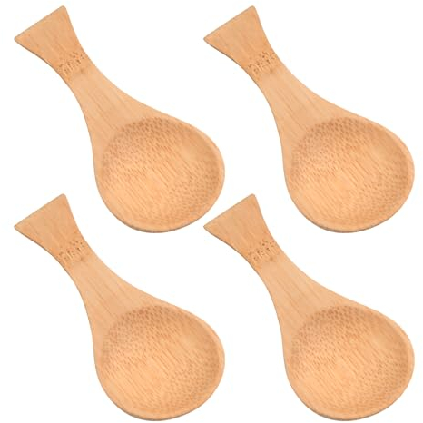Rapidbok Cuchara de bambú, Mini Condimento Sal Cuchara, Cucharas de sal de bambú pequeñas con mango corto artesanales, Mini cucharas de degustación Condimentos Cucharas de sal, para azúcar, miel