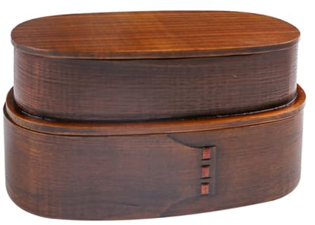Hoement 1pieza Caja Bento De Vintage Para Almuerzo Contenedor De Comida Portátil Picnic y Excursiones Marrón