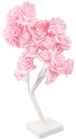 OSALADI Led Tischlampe Form Einer Rosa Romantische Deko-nachttischlampe Für Schlafzimmer Wohnzimmer Und Essbereich Ohne Batterie Und Energiesparend