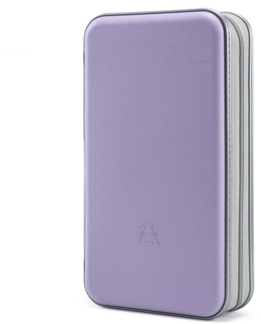alavisxf xx CD Tasche, 96 CD/DVD Tasche Hartplastik CD Taschen Aufbewahrung Schutzhülle DVD Lagerung CD Tasche für Kinder Auto (Lavendel, 96 Kapazität) | CD-/DVD-Halter, Reißverschluss, tragbare Handschlaufe, kratzfeste Hüllen, CD-Organizer für Auto, Zuhause, Büro, Reisen