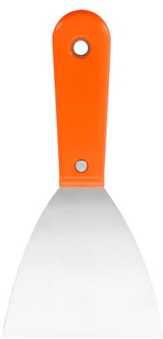 QUARKZMAN Spatule à Enduire en Acier au Carbone 4 Flex Spatule Orange | Poignée en Plastique pour Cloison Sèche, pour Papier Peint Grattage Peinture