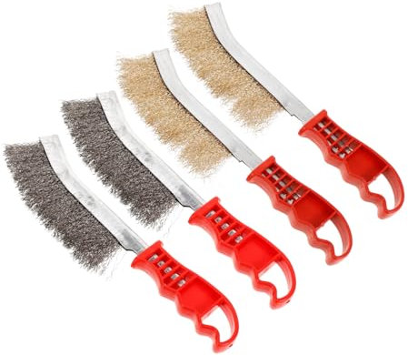 jojofuny 4pcs Steel Brush Bbq Grill Outdoor Cleaning Brush Barbecue Grill Rack Scrubber