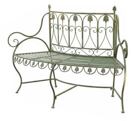Metall -außenbank, Halbkreisförmige Retro -gartenbank, Baumbank Mit Rückenländern Und Armlehnen, Für Garten, Veranda, Hof Und Park, Ladungskapazität 660 Lbs