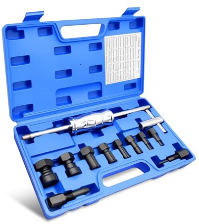 Wvoillty Sackloch Innenlager Abzieher Set, 12-TLG Radlager Abzieher Set mit Gleithammer & Verstellbaren Spannzangen (8-32 mm), für Auto, Motorrad und Fahrrad-Naben