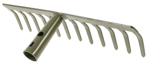 DIYEAH Râteau De Jardin à Main avec Dents pour Débris Outil De Jardinage Manche