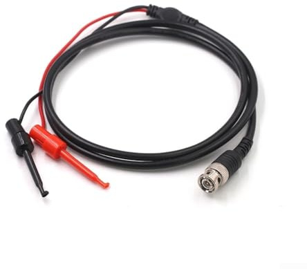Sandyseptember BNC Male to Dual Clip and Test Hook Cable for Oscilloscope Signal Testing (test hook cable)