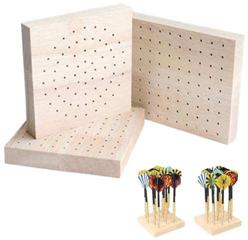 Générique 3 st darthållare i trä, olika placering av hål dartförvaring, minispetthållare i trä, 10 cm dartbasstation, för alla typer av dart