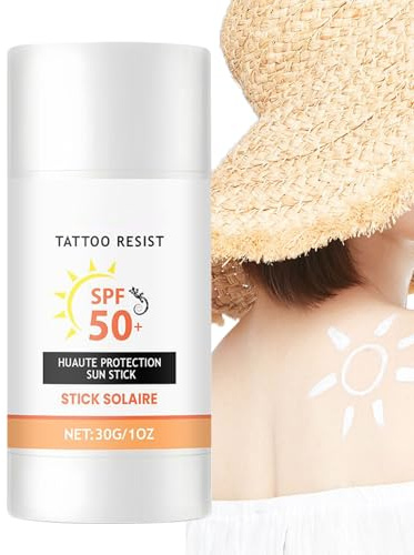 Bâton de crème solaire | Bâton solaire naturel de tatouage 30 g | Baume de protection solaire nourrissant SPF 50+ pour les nageurs, les concerts en plein air, la famille, les journées à la piscine