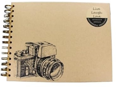 GFHSKRPL Travel Growth Commemorative Book ﻿ Cardboard Cameras DIY Albums Paper Covers Albums Scrapbooks Memorial Albums Applicable to Photos, Receipts, Star Cards, etc(Nature,24.5 * 19cm)