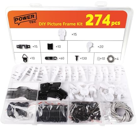 Bilderhaken, Bilder-Aufhängeset zur Befestigung, Bilderrahmen-Haken, Wandmontage, sortiertes Bilderaufhänger-Set mit spurlosen Haken, D-Ring, Stahldraht, Nägel, Schrauben, Dreieckshaken, 274 Stück