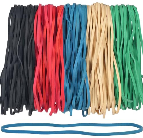 AOUOU Rubber Bands 180mm x 3mm 75pcs Multicolor Large Elastic Bands | Big,For Office Supplies Trash Cans File Folders Litter Box