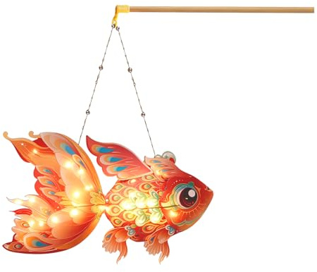 chinos, luz resistente al agua con forma de pez - de papel decorativos para uso en exteriores, para fiesta de primavera, interior, fiesta, aula, Navidad, habitación de casa