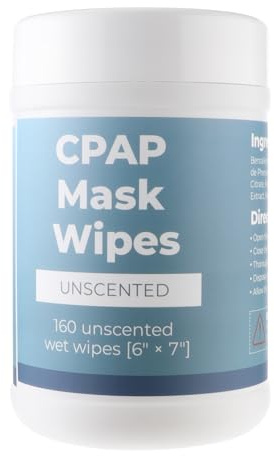 CPAP-Maskentücher 160 Stück Kanister CPAP Reinigungstücher Unparfümierte Alkoholfreier Feuchttüchern für CPAP-Masken Schläuche und Zubehör