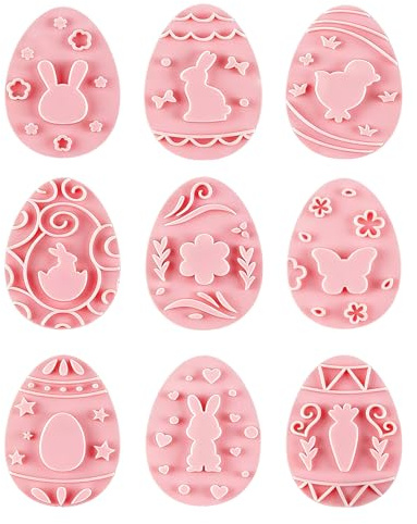Easter Cookie Cutter Set (9 Pieces) Comes with its own Box (Featuring a Rabbit Pattern)