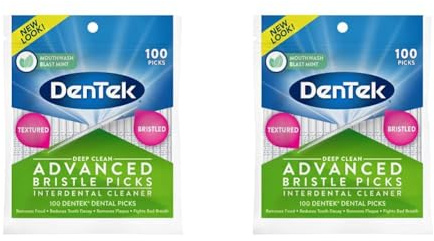 DenTek Deep Clean Borstenplektren, 2 Packungen mit je 100 Stück