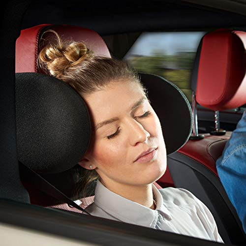 Cartrend Komfort Auto-Kopfstütze inkl. Nackenrolle, klappbar, verstellbar, mit Memory-Schaumstoff, Anthrazit