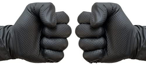 Medium BLACK Nitrile Powder Free Gloves (1 Box of 100 Gloves)
