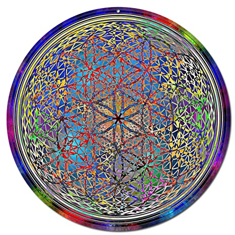 Sun catcher  Chakra Flower  No. 18. Ø 8 inch meditation symbol lotus universe hanger window picture shatterproof acrylic glass Suncatcher eye-catcher gift decoration window