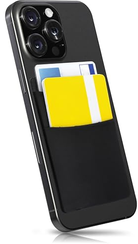 MyGadget 2 Fächer Handy Kartenhalter zum aufkleben - RFID Blocking - Haftendes Kartenfach, Kartenhülle, Karten Halterung - Geldbörse Smartphone Etui Schwarz