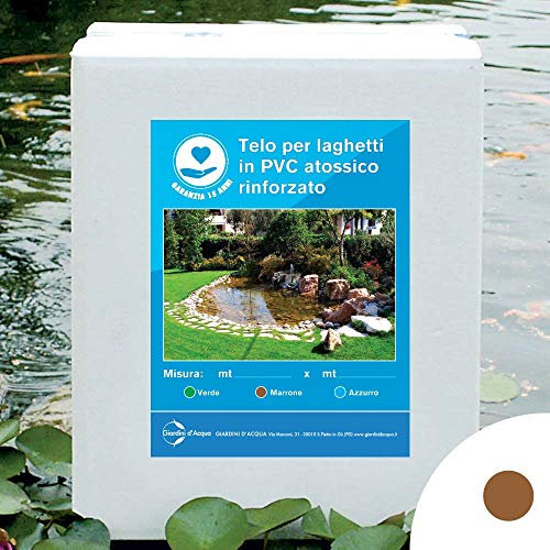 Telo PVC per Laghetti 4 mt x 5 mt Rinforzato Stagno Artificiale Fai da Te Vasca Pesci Piante Koi Ninfee