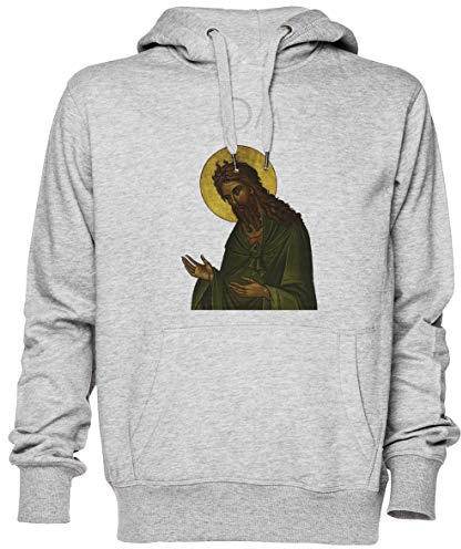 Jesus Grey Hoodie Jumper Unisex Men Women Size XS