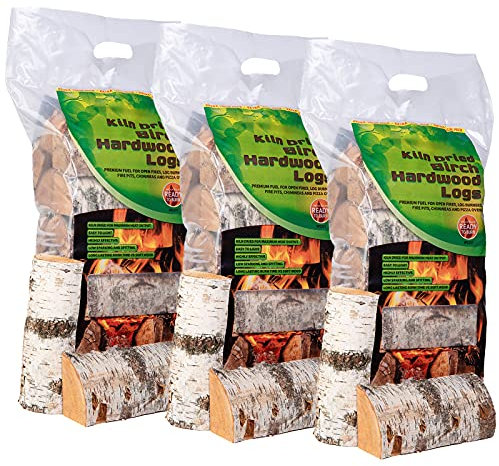 AMOS Premium Real Wood Logs Approx. 3 x 8kg Open Fire Stove Burner Fuel Stoves Wood Burner Pizza Ovens