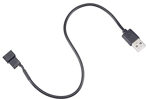sourcing map Fan Power Supply Cable USB 2.0 A Type to a 3 Pin or 4 Pin Output 11.8 Inch