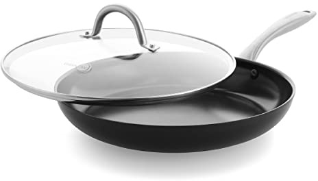 GreenPan Lima Midnight Hard Anodized Healthy Ceramic Non-Stick 30 cm Frying Pan Skillet, PFAS-Free, Induction Suitable, Oven Safe, Black