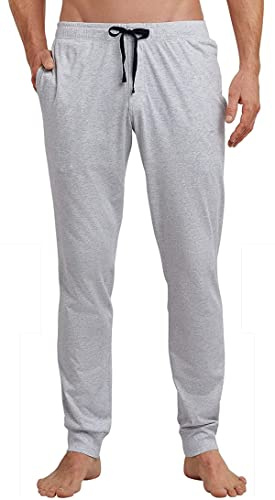 In One Clothing Sovbyxor single – jersey av 100 % bomull – loungebyxor med komfortlinning, sidofickor och dragsko, Gråmelerad, 48