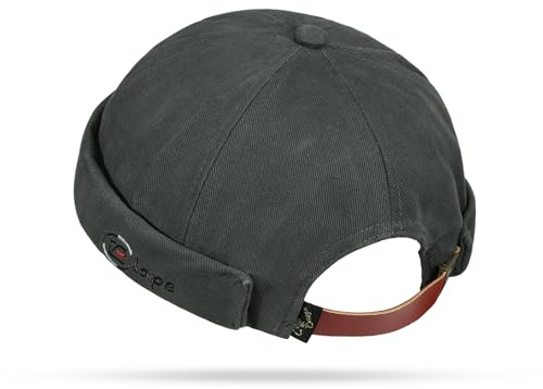 CLAPE Casquette sans Visière Homme Femme Unisexe Coton Brimless Docker Hat Bonnet de Docker Classique Bonnet Miki Commando Watch Cap Gray OG01