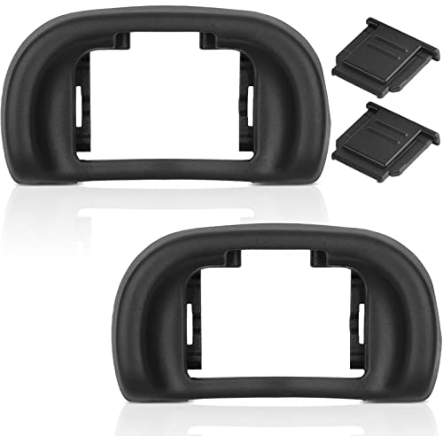 Aktualisierte Okularmuschel für Sony A7III A7II A9 A7S A99II A58 A7 A7R IV A7RIII A7SII 2 Pack Kamera-Blitzschuhabdeckung für Sony + 2 Pack Kamera-Augenmuschel-Ersatz für Sony