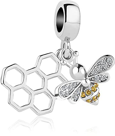 LSxAB Breloque abeille papillon libellule insecte compatible avec les bracelets Pandora, Cuivre, Pas de gemme