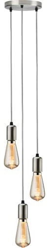 Calla - 230V E27 Contemporary 3 Light Pendant - Brushed Chrome
