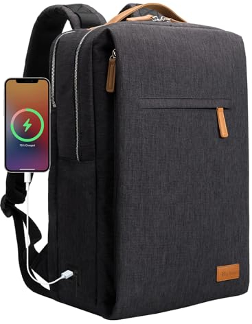 Hp hope Laptop Rucksack Business Rucksack Damen, Schwarz Rucksäcke Herren 15,6 Zoll Laptop, 22L Handgepäck Reisetasche mit USB-Anschluss, Wasserdicht Backpack Reisen Arbeit Flugzeug