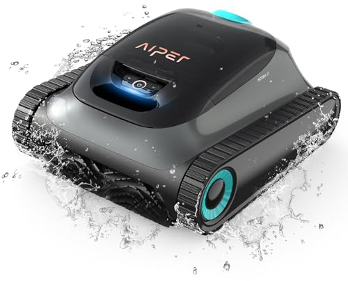 AIPER Poolroboter Wand und Boden, Wasserlinie, Poolsauger Akku mit 150 Min. Laufzeit, 4 Modi, Großer 3,5L Filterkorb, Intelligenten Navigation 2.0, Poolreiniger für Aufstellpools bis zu 150㎡