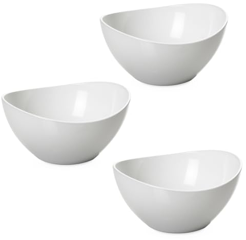 omada Design Set mit 3 Schüsseln für die Küche, 1,5 Liter, Salatschale aus farbigem Kunststoff, bruchsicherer Behälter, Linie Trendy