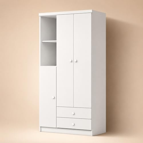 Vicawu Armadio Cameretta Mint - Bianco (Bianco)