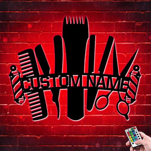 Personalisiertes Neonschild, LED-Wanddekoration, Frisuren-Dekoration, Metall-Wandkunst, Stylisten-Geschenk