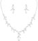 KBRPEY Hochzeit Schmuckset Damen Halskette Armband Ohrringe in Form Eines Blattes mit Perlen und Zirkonia Hochzeitstag Geschenke für Braut Frauen