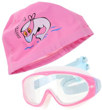 BELLIFFY 1satz Cartoon-schwimmhaube Und Großen Mädchen-schwimmbrillen Wasserdichte Anti-beschlagene Schwimmbrille Für Mädchen Und Jungen Für Schwimmunterricht Und Spaß Im Wasser