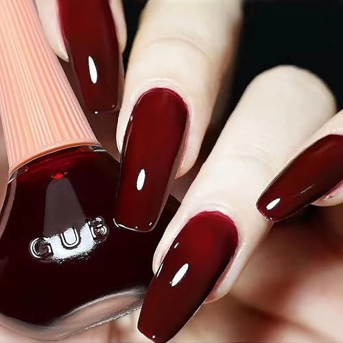 Schnelltrocknender Einfarbiger Nagellack Mit Cremigem Finish - Wasserbasiert für DIY Nageldesign - Quick Dry - Ungiftig & Langanhaltend (Weinrot, 1x)