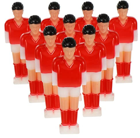 BELLIFFY 11 Stück Fußballspieler Puppen Kunststoff Leuchtend Rot Langlebig Ersatz Fußball Tischpuppen Zubehör Für Tischfußballspiel