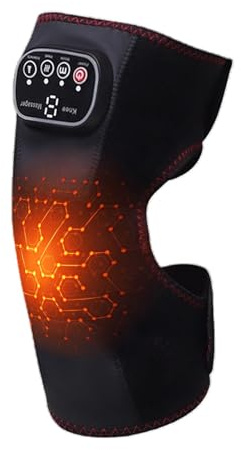 Masajeador para rodillas con calor y vibraciones – Banda para rodilla de temperatura ajustable recargable, masaje analgésico | Comodidad y relajación en las rodillas, perfectos para el soporte Ar