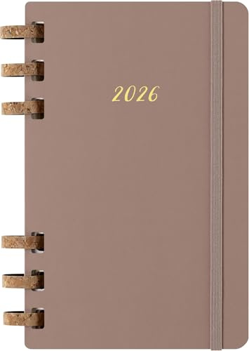 Moleskine Life Planner 2026, Wochen- und Monatsplaner Spiral 12 Monate, Fester Einband und Gummibandverschluss, Farbe Mandel, Größe Large 13x21 cm