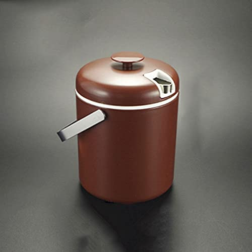 Seau à glace isotherme en plastique double couche pour chambre d'amis avec clip à glace et barrière d'eau, seau à glace pratique pour glaçons et boissons froides