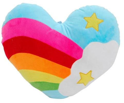 Garneck Herzförmiges Plüschkissen Bunte Kissen in Herzform Kissen Mit Regenbogenherz-Dekoration Für Wohnzimmer Schlafzimmer Auto Und Geburtstagsgeschenke